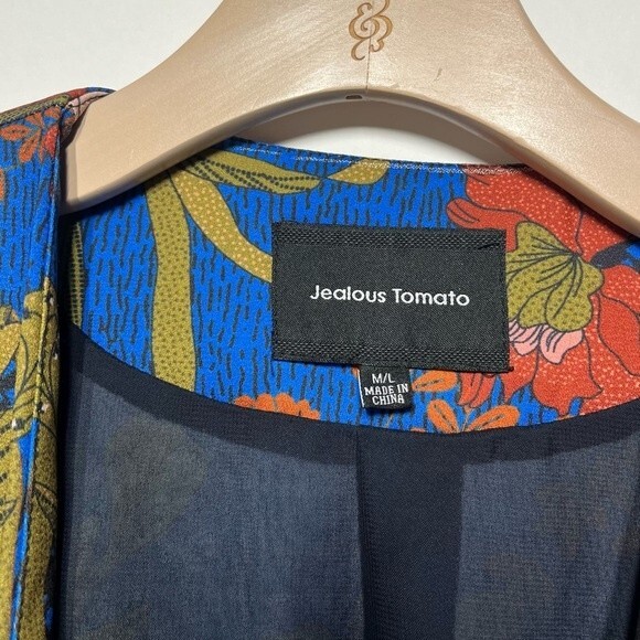 Jealous Tomato Floral Breezy Oversized Cardigan Blazer M/L NWOT - Picture 4 of 13